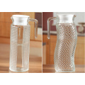 decorative glass water jug set with lid